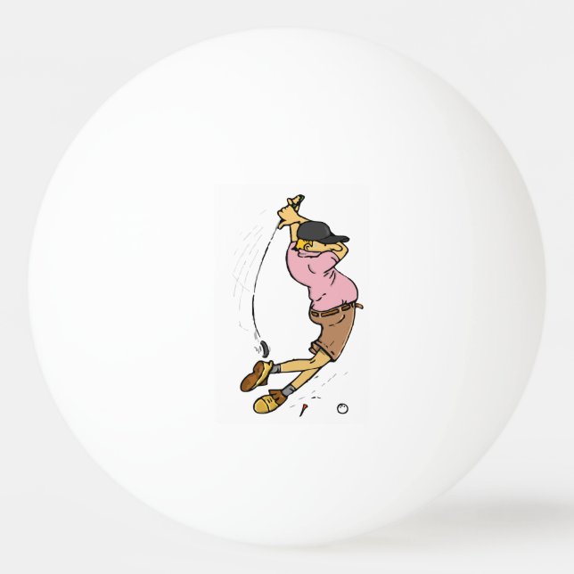 Ein Golfer vermisst die Kugel Tischtennisball (Vorderseite)