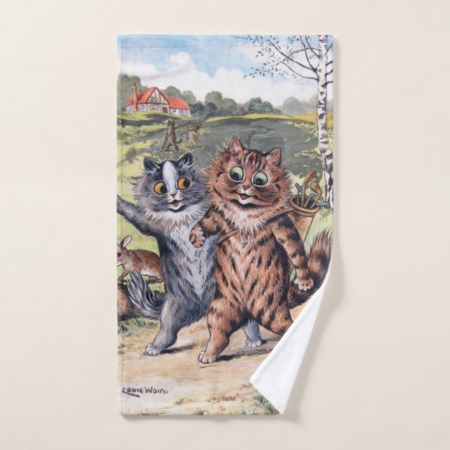 Ein Golfspiel, Louis Wain Handtuch (Handtuch)