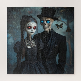 Ein gotisches Paar mit leuchtenden Augen