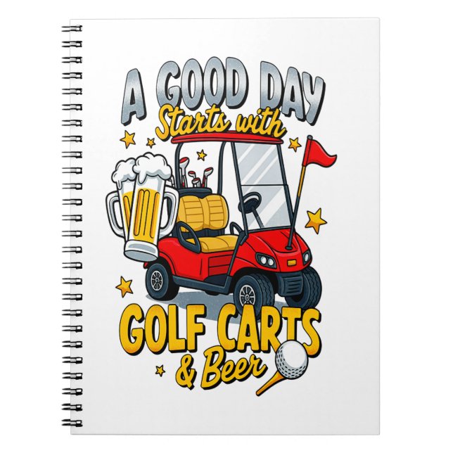 Ein Gott Tag beginnt mit Golf Carts Notizblock (Vorderseite)
