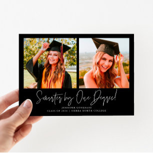 Ein Grad schlauer schwarze Abschluss-Multi-Foto Ankündigung