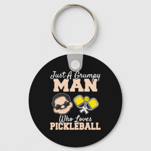 Ein grauenhafter Mann, der Pickleball Lieben Pickl Schlüsselanhänger