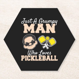 Ein grauenhafter Mann, der Pickleball Lieben Pickl Untersetzer