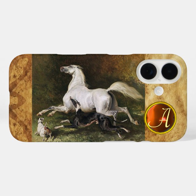 Ein grauer arabischer Hengst mit Monogramm für Hun title_seo2 (Rückseite (Horizontal))