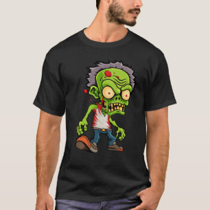 Ein grauer Zombie im Stil eines Cartoon T-Shirt