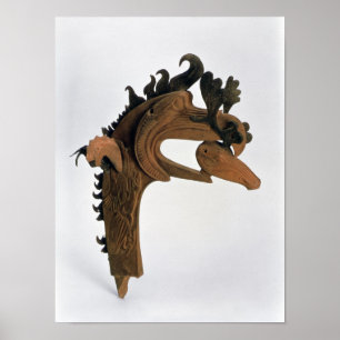Ein Greif, der ein Rotwild in seinem Schnabel häl Poster
