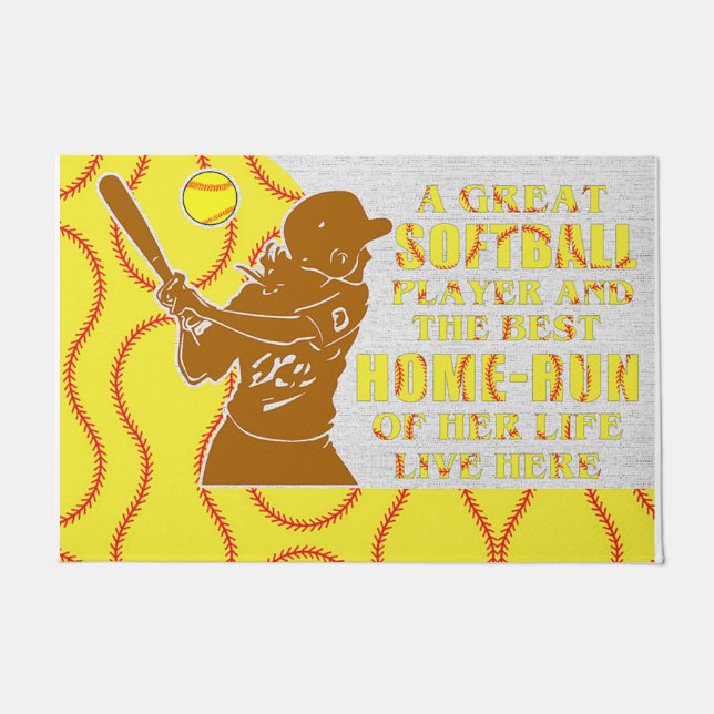 Ein großartiger Softball-Player und der beste Zuha Fußmatte (Vorderseite)