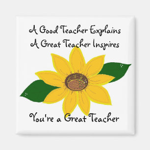 Ein großartiges Lehrer-Sonnenblumen-Design Magnet