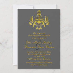 Ein großer Ballsaal für Hochzeiten in Gelb/Grau Einladung