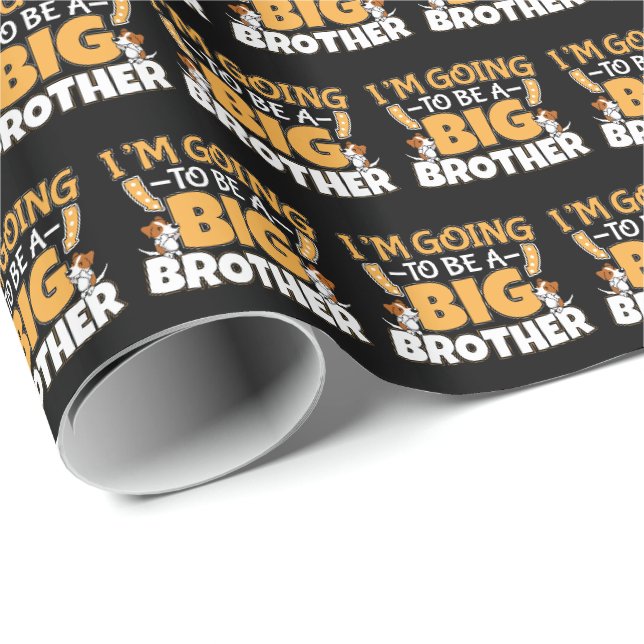 Ein großer Bruder - ein neues Baby-Geschwister Geschenkpapier (Rolleneckpunkt)