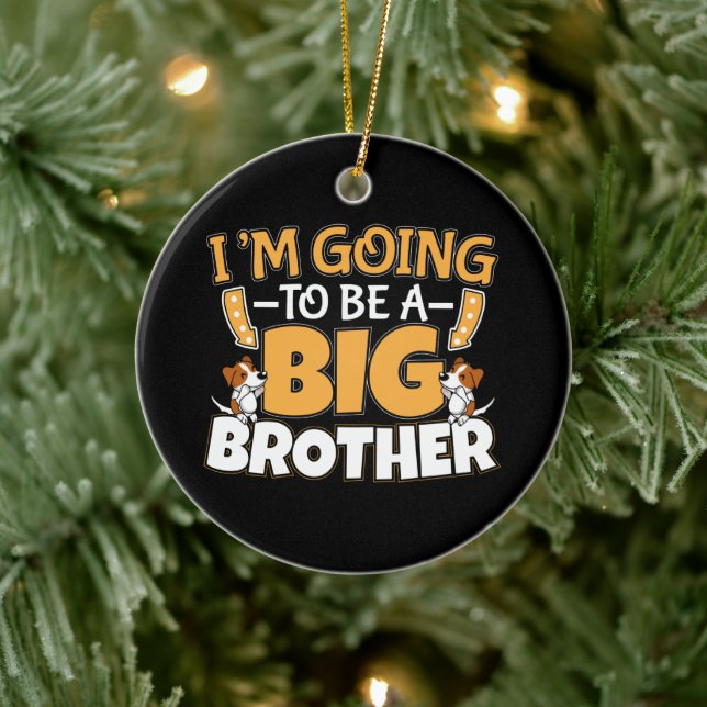 Ein großer Bruder - ein neues Baby-Geschwister Keramik Ornament (Baum)