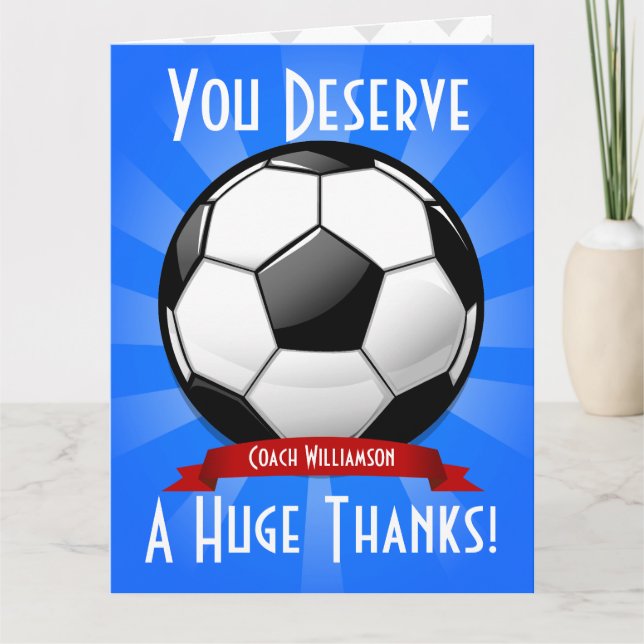 Ein großer Fußballball-Gigant danke Karte (Vorderseite)