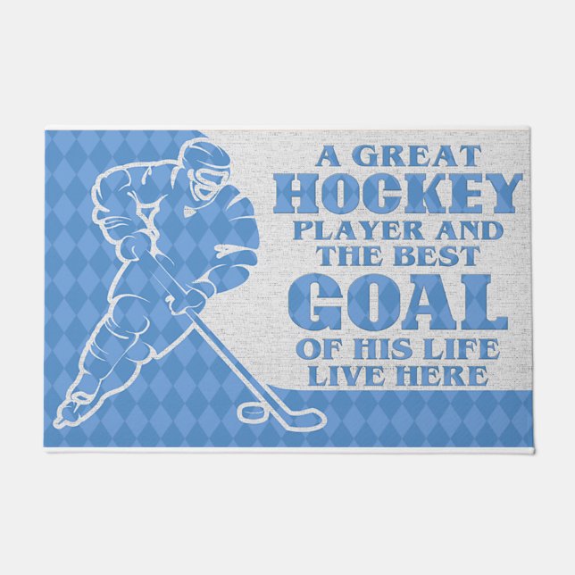 Ein großer Hockey-Spieler und das beste Ziel Fußmatte (Vorderseite)