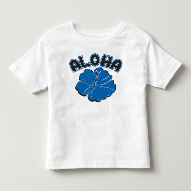 Ein großes Blau ALOHA zu Ihnen Kleinkind T-shirt (Vorderseite)