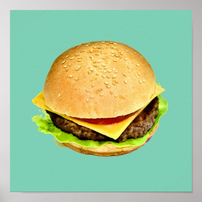 Ein großes Juicy-Cheeseburger-Foto Poster (Vorne)