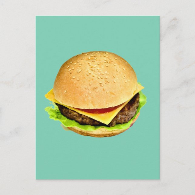 Ein großes Juicy-Cheeseburger-Foto Postkarte (Vorderseite)