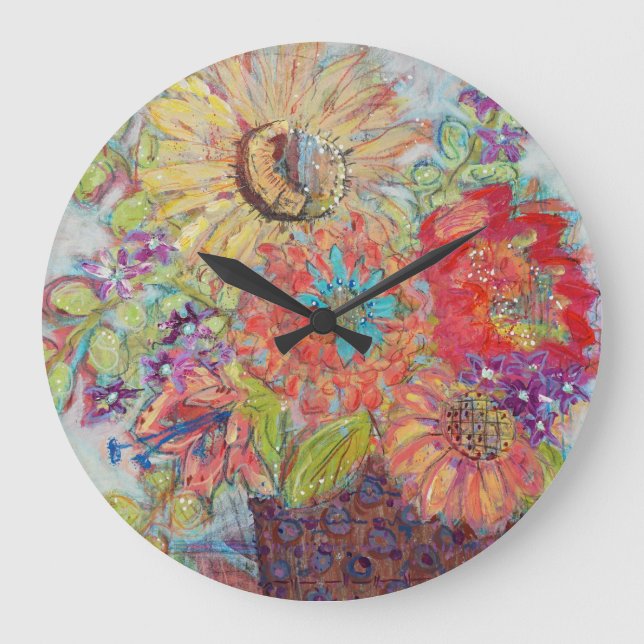 Ein großes Leben nach Lydias Art Sangria Große Wanduhr (Vorderseite)
