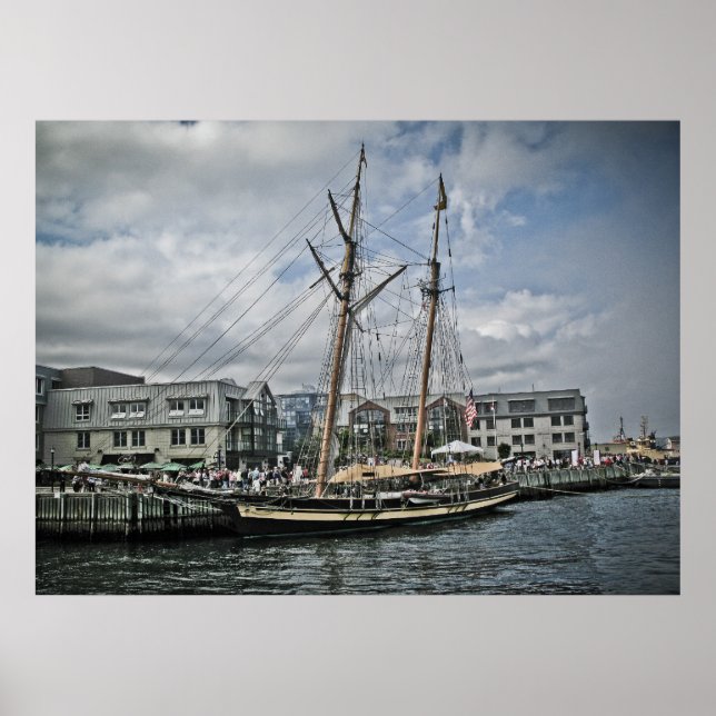 Ein großes Schiff in Halifax Hafen feinen Kunstdru Poster (Vorne)