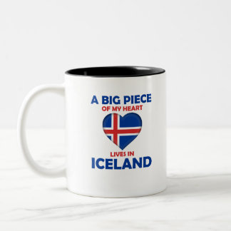 Ein großes Stück meiner Herz-Leben in Island - Zweifarbige Tasse