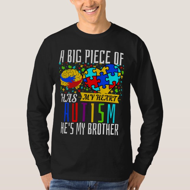 Ein großes Stück meines Herzens hat Autismus, er i T-Shirt (Vorderseite)
