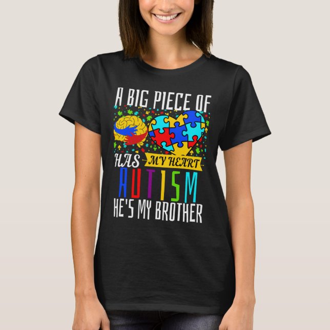 Ein großes Stück meines Herzens hat Autismus, er i T-Shirt (Vorderseite)