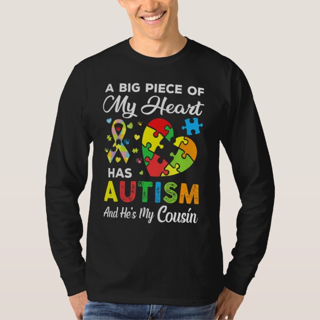 Ein großes Stück meines Herzens hat Autismus und e T-Shirt (Vorderseite)