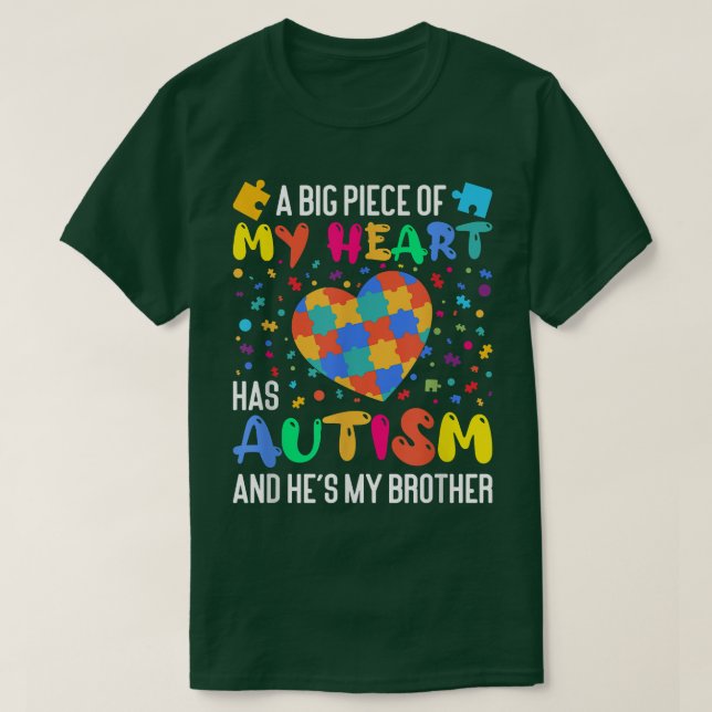Ein großes Stück meines Herzens hat Autismus und e T-Shirt (Design vorne)