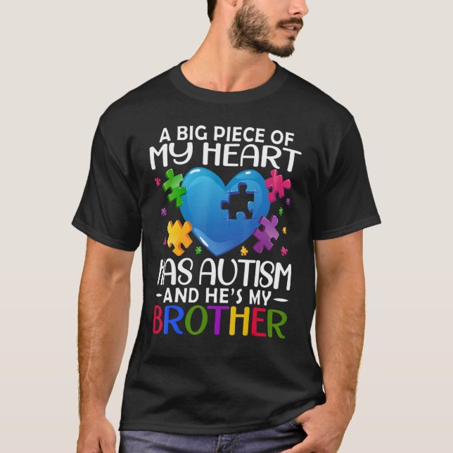 Ein großes Stück meines Herzens hat Autismus und e T-Shirt (Vorderseite)