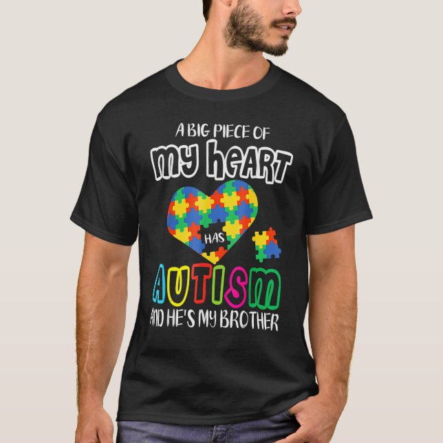 Ein großes Stück meines Herzens hat Autismus und e T-Shirt (Vorderseite)