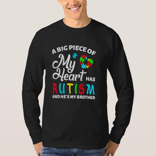 Ein großes Stück meines Herzens hat Autismus und e T-Shirt (Vorderseite)