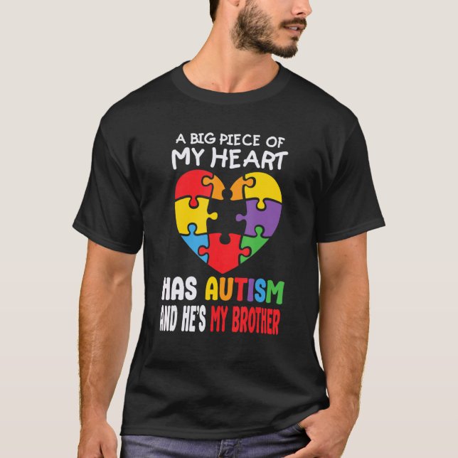 Ein großes Stück meines Herzens hat Autismus und e T-Shirt (Vorderseite)