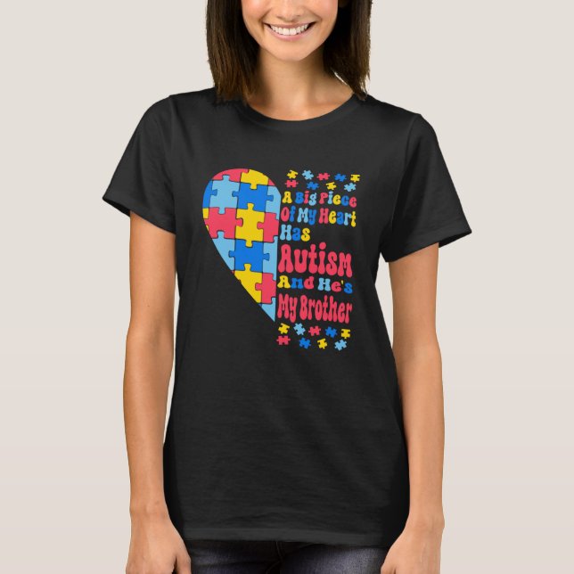 Ein großes Stück meines Herzens hat Autismus und e T-Shirt (Vorderseite)