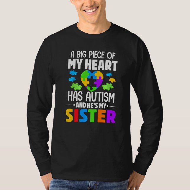 Ein großes Stück meines Herzens hat Autismus und e T-Shirt (Vorderseite)