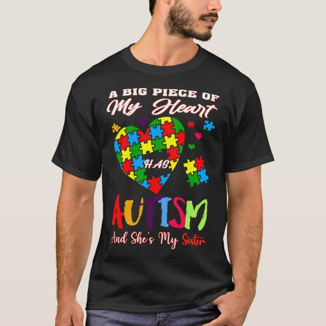Ein großes Stück meines Herzens hat Autismus und s T-Shirt (Vorderseite)