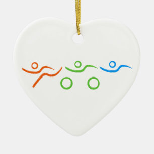 Ein großes Triathlongeschenk für Ihren Freund oder Keramik Ornament