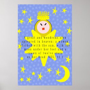 Ein großes und wunderbares Zeichen erschien am Him Poster