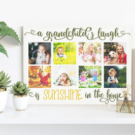 Ein Großkinder-Lächeln 8 Fotokollage Hand geschrie Leinwanddruck