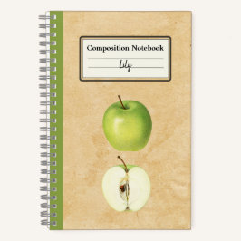 Ein grüner Apfel und eine halbe Personalisierte Zu Notizbuch