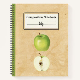 Ein grüner Apfel und eine halbe Personalisierte Zu Notizbuch