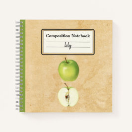 Ein grüner Apfel und eine halbe Personalisierte Zu Notizbuch