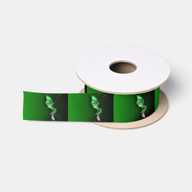 Ein grüner Drache Satinband (Spule)