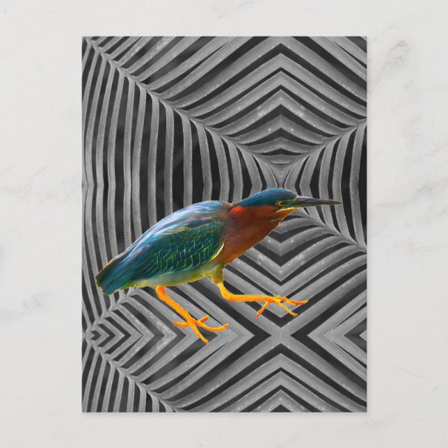 Ein grüner Held und eine wunderschöne abstrakte Ku Postkarte (Vorderseite)