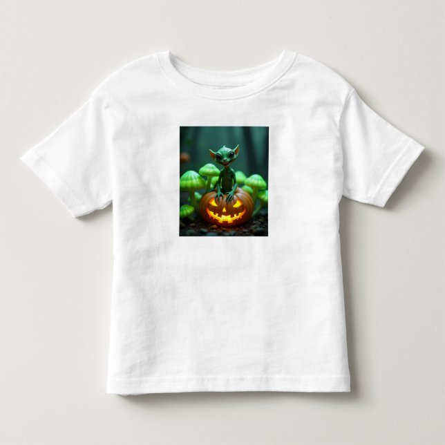 Ein grüner Kürbis und eine halbe Alien Kleinkind T-shirt (Vorderseite)