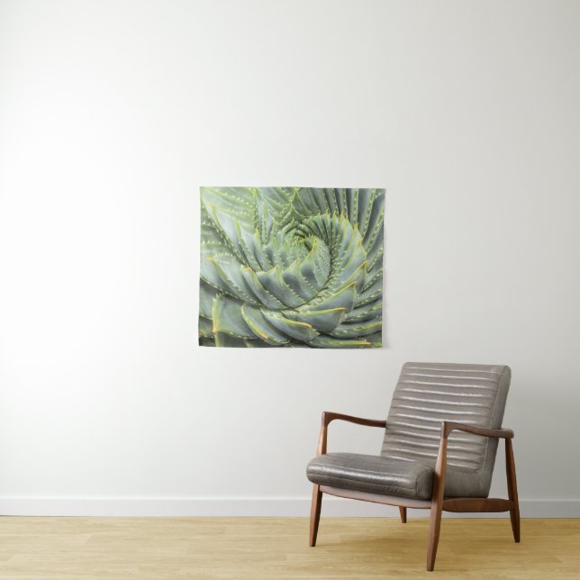 Ein grüner u. weißer Succulent Wandteppich (Beispiel (Horizontal))