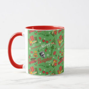 Ein grünes Icon-Muster in der Weihnachtsgeschicht Tasse