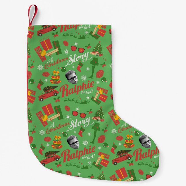 Ein grünes Icon-Muster in der Weihnachtsgeschichte Kleiner Weihnachtsstrumpf (Vorderseite)