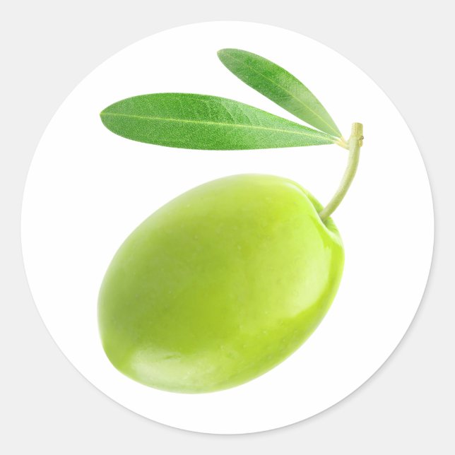 Ein grünes Olivenöl Runder Aufkleber (Vorderseite)