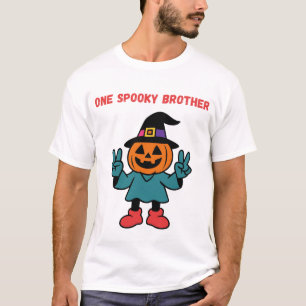 Ein gruseliger Bruder Halloween-Kürbis-Hexe Custom T-Shirt