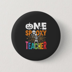 Ein gruseliger Halloween-Lehrer-Design_1 Button