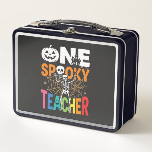 Ein gruseliger Halloween-Lehrer-Design_1 Metall Brotdose